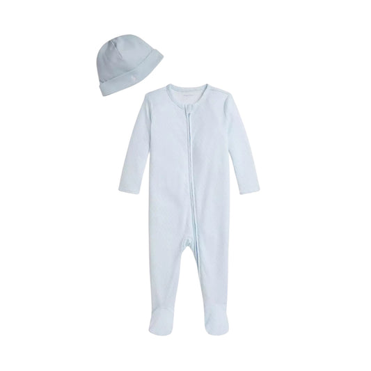 Ralph Lauren -  Light blue, 2 piece baby outfit, all in one and pull on hat