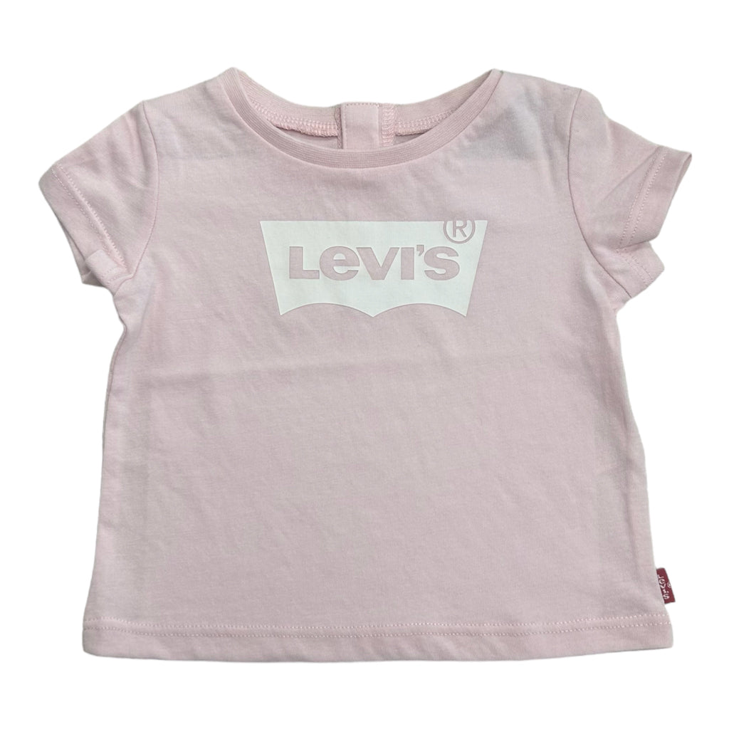 Levi's, T-shirts, Levi's - Pink t-shirt with white signature batwing logo on front