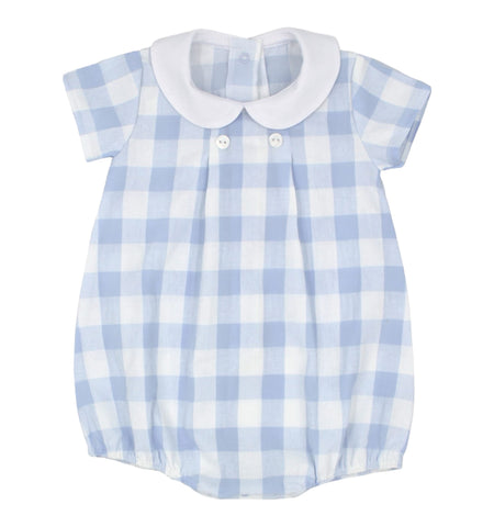Rapife, rompers, Rapife - Pale blue and white large check romper