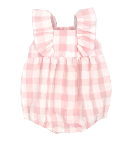Rapife - Pink and white check romper