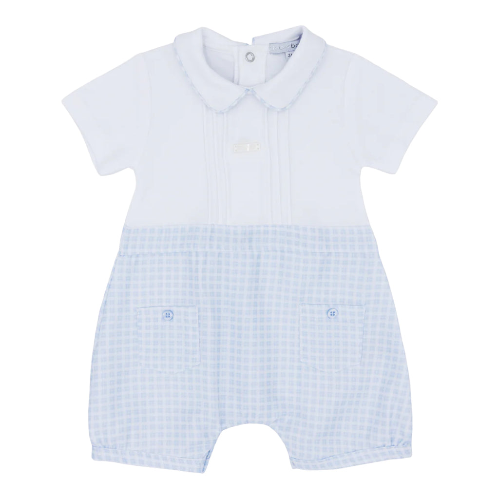 blues baby, All in ones, blues baby - Pale blue and white romper