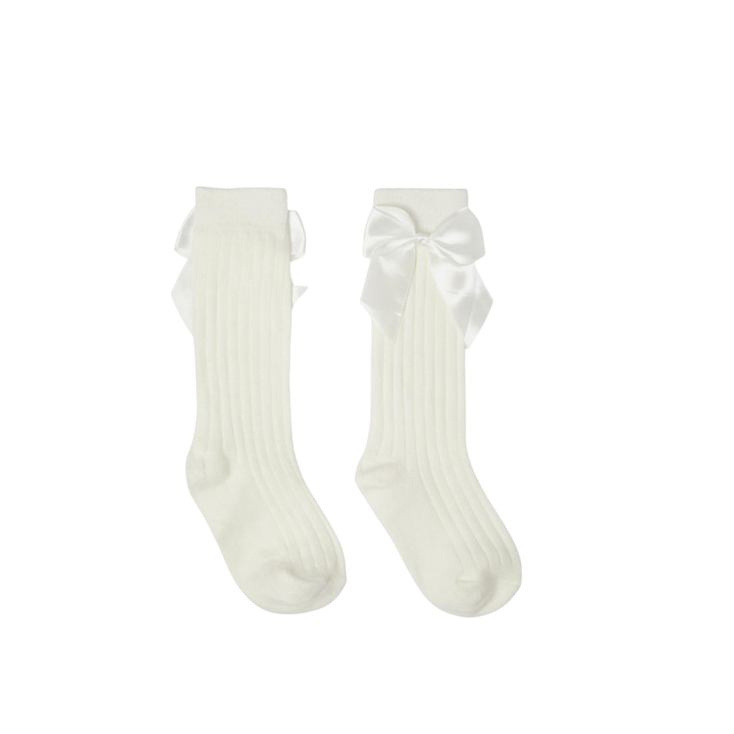 Betty McKenzie - Cream knee high socks with bow