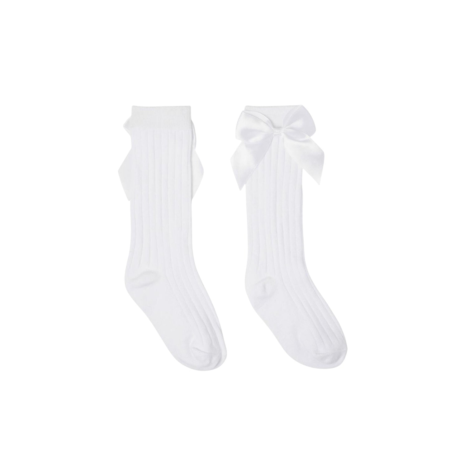Betty - long bow socks white