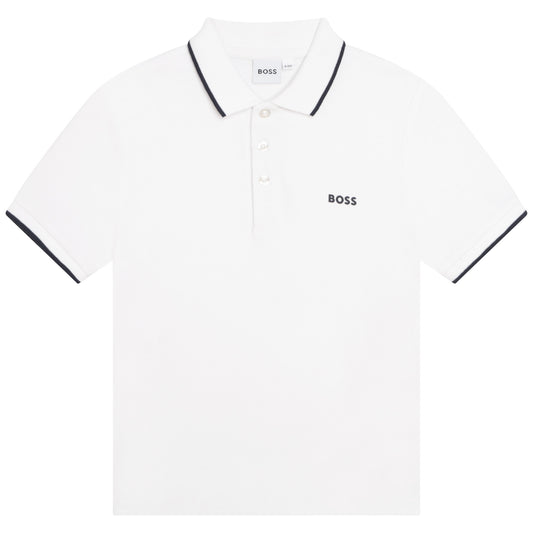 Boss, T-shirts, Boss - Short sleeved polo T-shirt, white