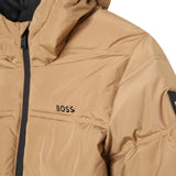 Boss, Coats & Jackets, Boss - Tan padded coat with hood