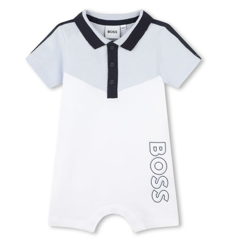 Boss, rompers, Boss - White, Pale blue and navy all in one, J50781