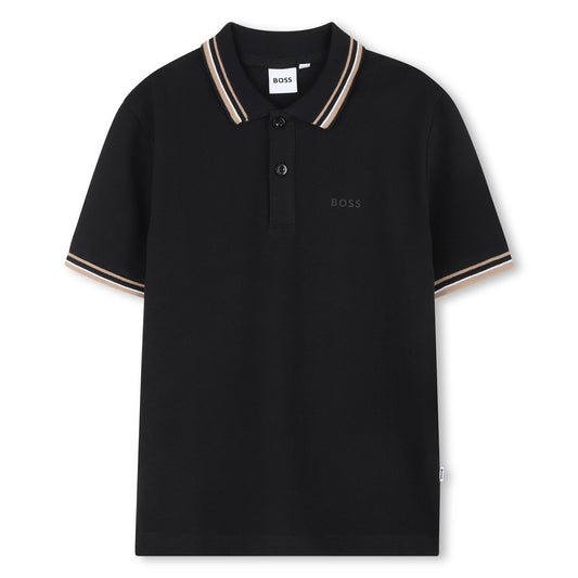 Boss - Black polo, short sleeved T-shirt