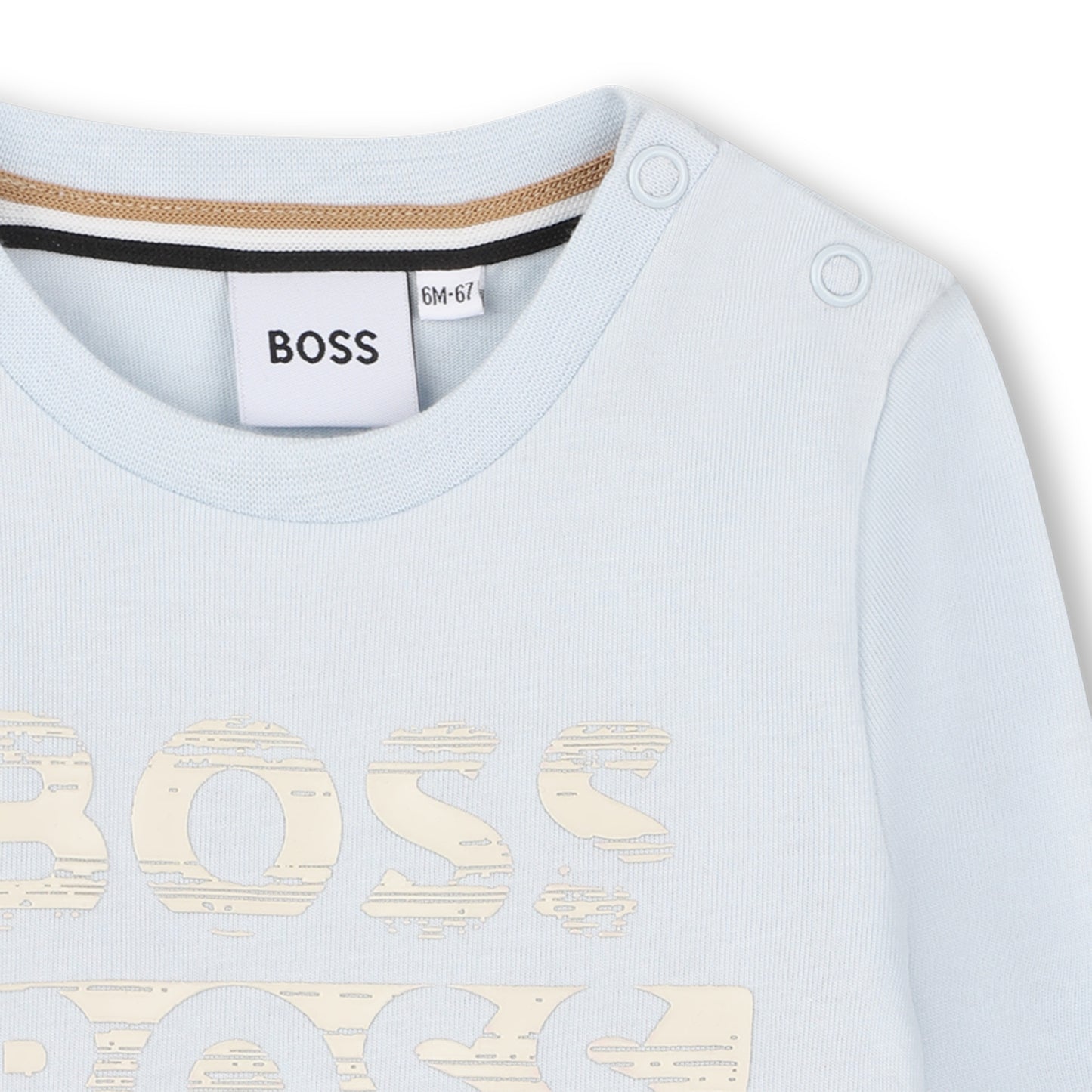 Boss - Pale blue long sleeved T-shirt, Boss front print  (18m-3yrs)