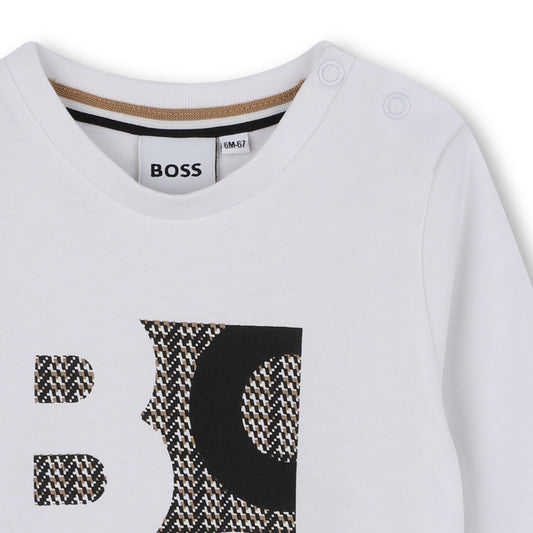 Boss - long sleeved T-shirt, white/black