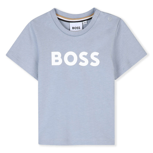 Boss - Toddler, pale blue T-shirt with BOSS  front print