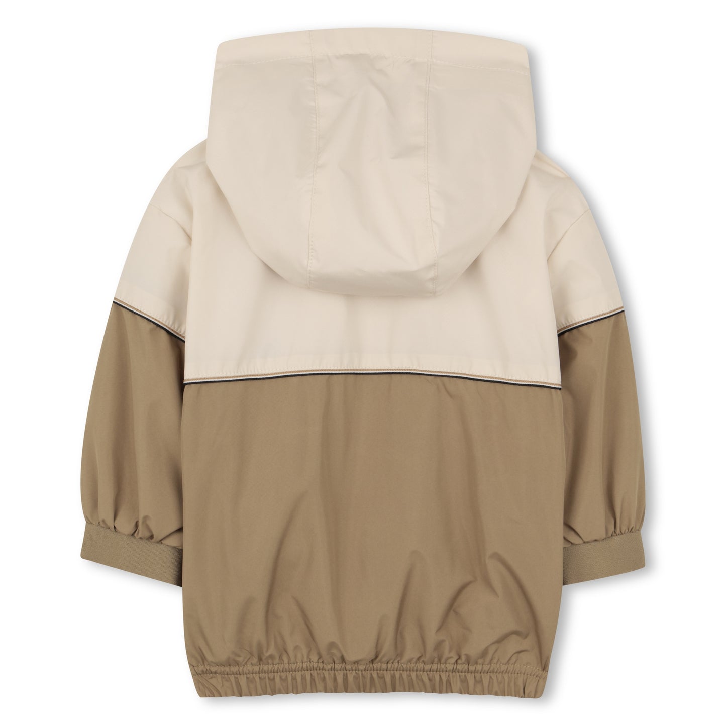 Boss - Toddler windbreaker, hooded jacket, tan and cream
