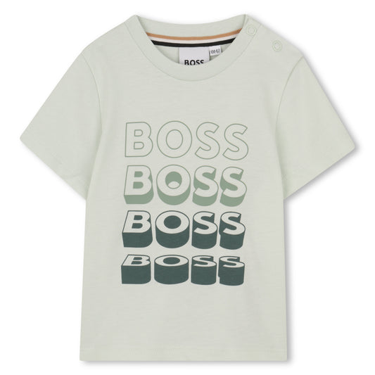 Boss - Toddler, mint T-shirt with BOSS front print