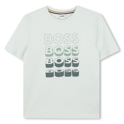 Boss - Soft green crew neck T-shirt,