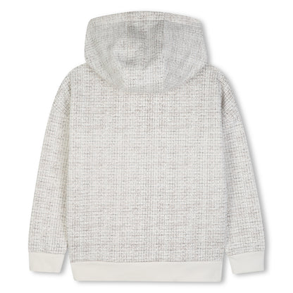 Boss - Hoodie with all over grid print and front BOSS branding