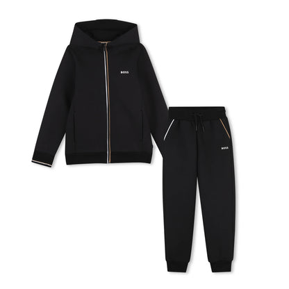 Boss - Black tracksuit, zipper hoodie and bottoms