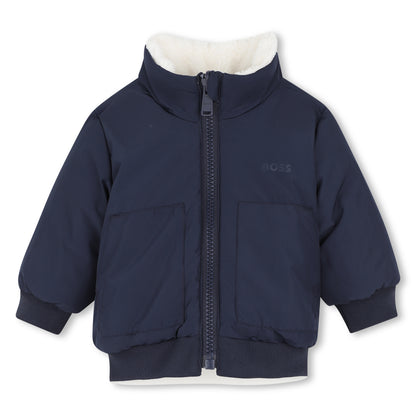 Boss - Zip fleece, reversible, navy and cream (toddler)