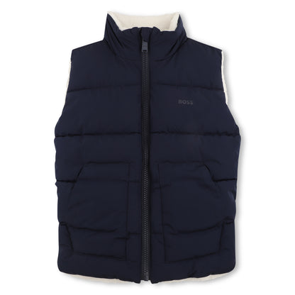 Boss - Reversible navy and cream gilet