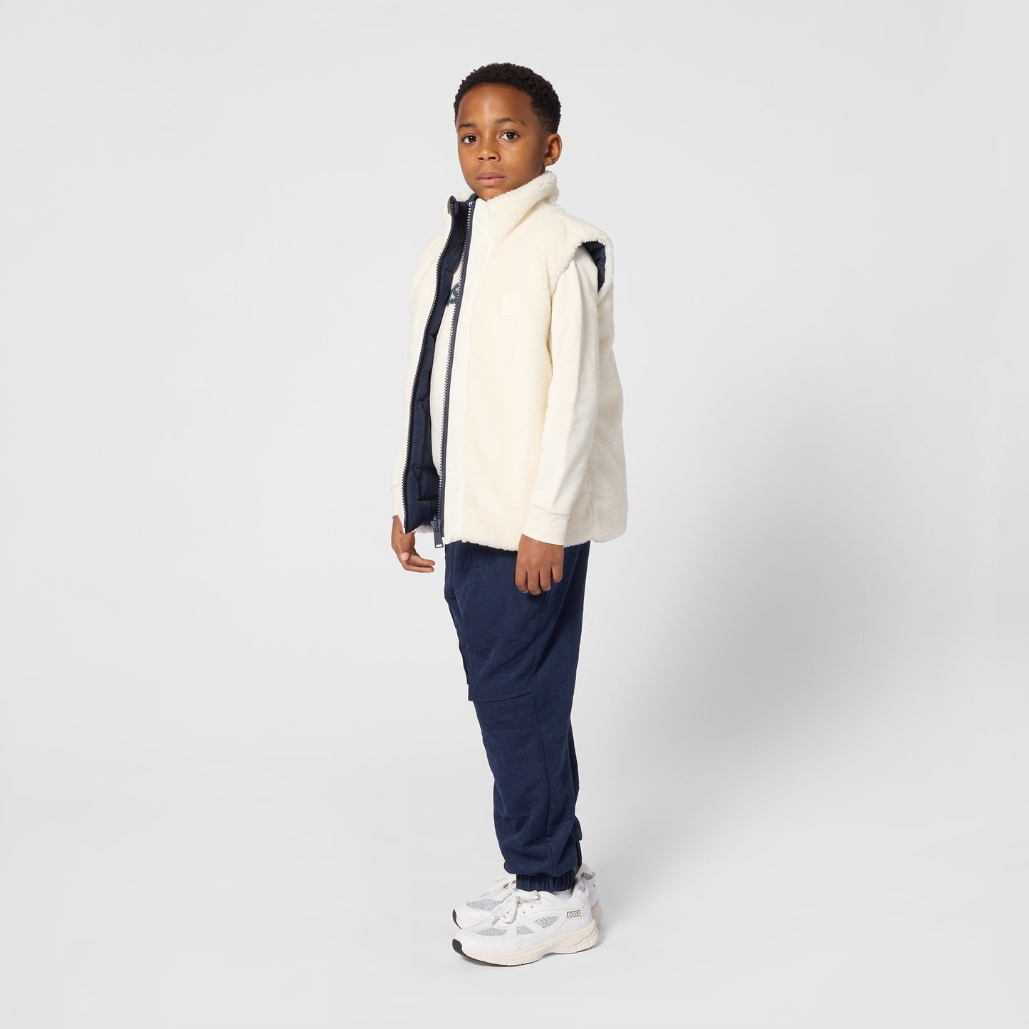 Boss - Reversible navy and cream gilet