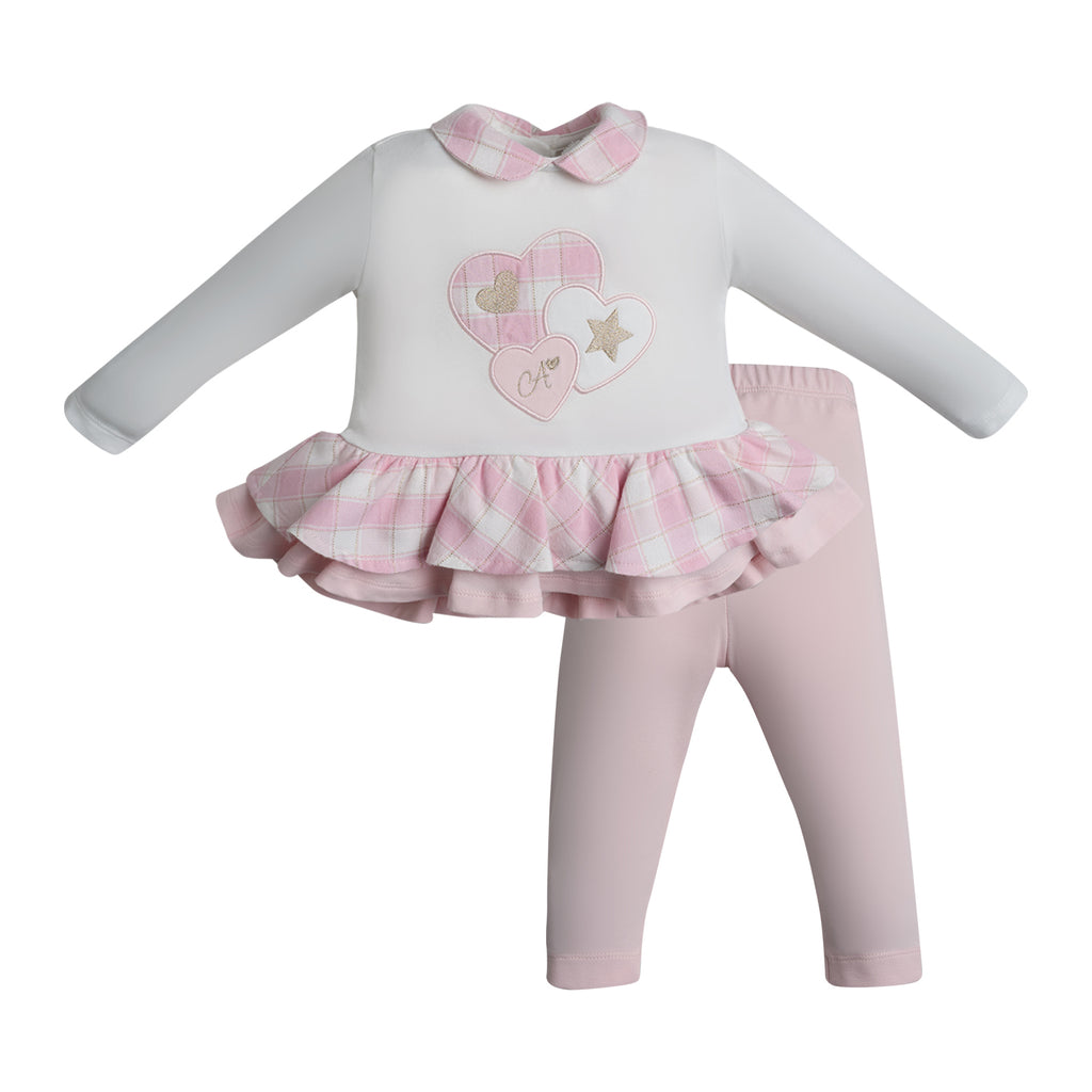 Little A, 2 piece legging set, Little A - Pink and white legging set, 1yr-3yrs, Enya