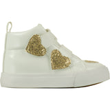 Little A, Shoes, Little A - White heart high top shoes