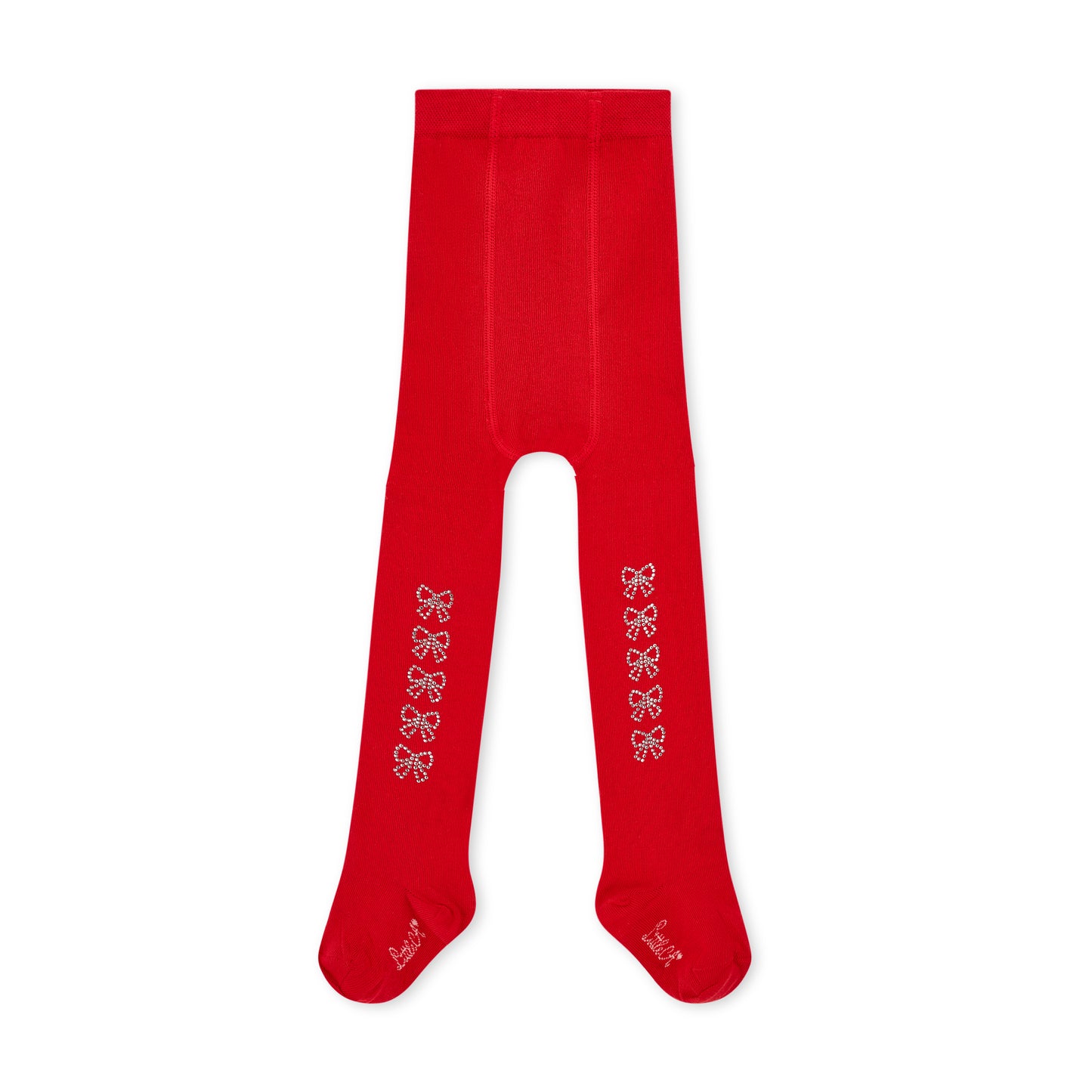 Little A - Red tights with diamanté bows, Kerry