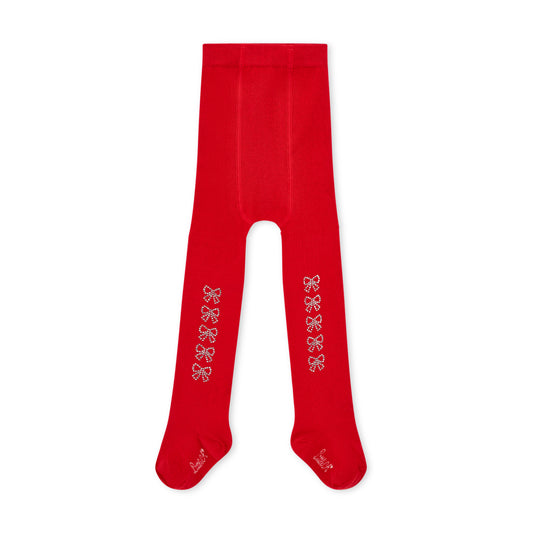 Little A - Red tights with diamanté bows, Kerry