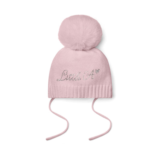 Little A - Pink bobble hat