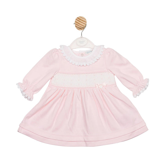 Mintini - Light pink baby dress with smock detail