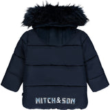 Mitch & Son, Coats & Jackets, Mitch & Son - Navy blue, faux fur hooded puffer jacket, Parker