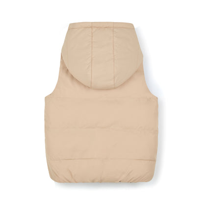 Mitch & Son - Reversible gilet with hood, black and sand, James