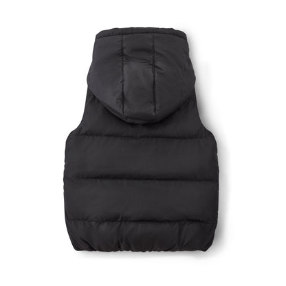 Mitch & Son - Reversible gilet with hood, black and sand, James