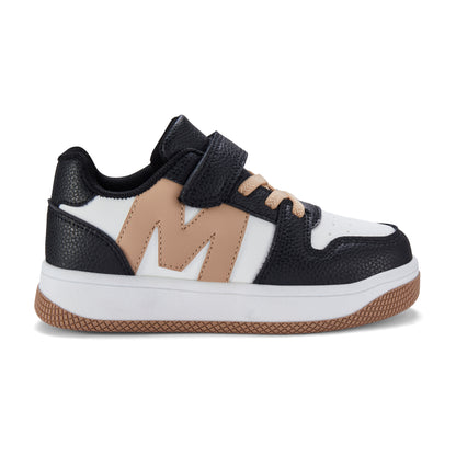 Mitch & Son - Black trainers with white and beige trim, Jump Low