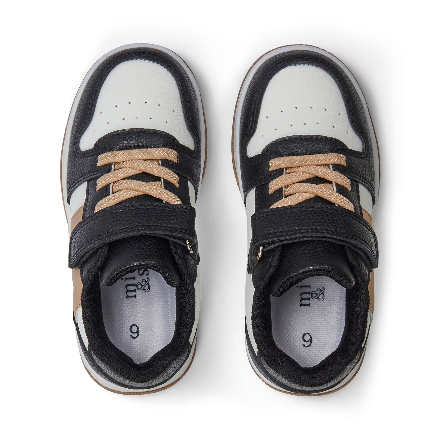 Mitch & Son - Black trainers with white and beige trim, Jump Low