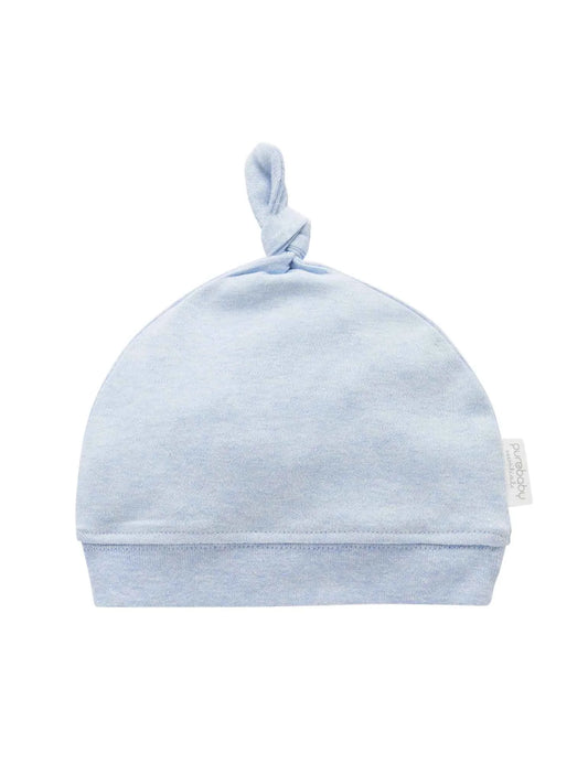 purebaby - knot hat, Pale Blue Melange