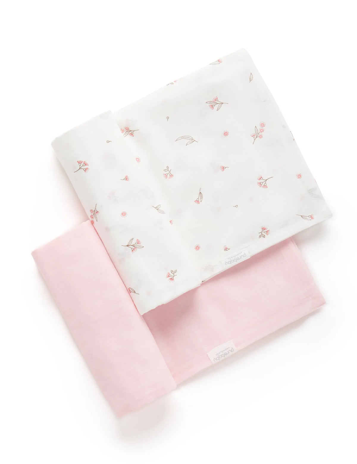 purebaby - 2 pack Muslin Wrap, Pink