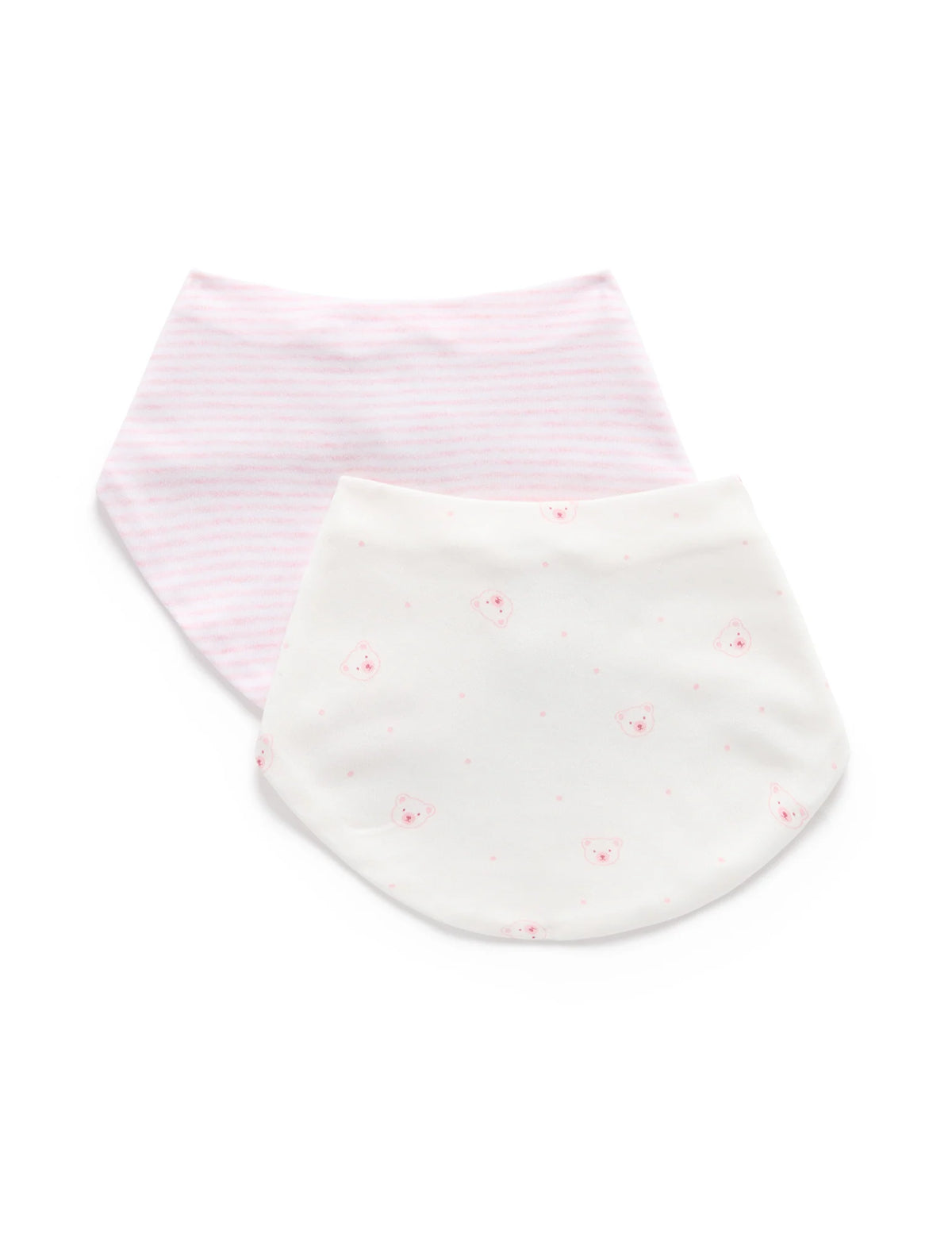 purebaby - 2 pack Dribble Bib, Pink