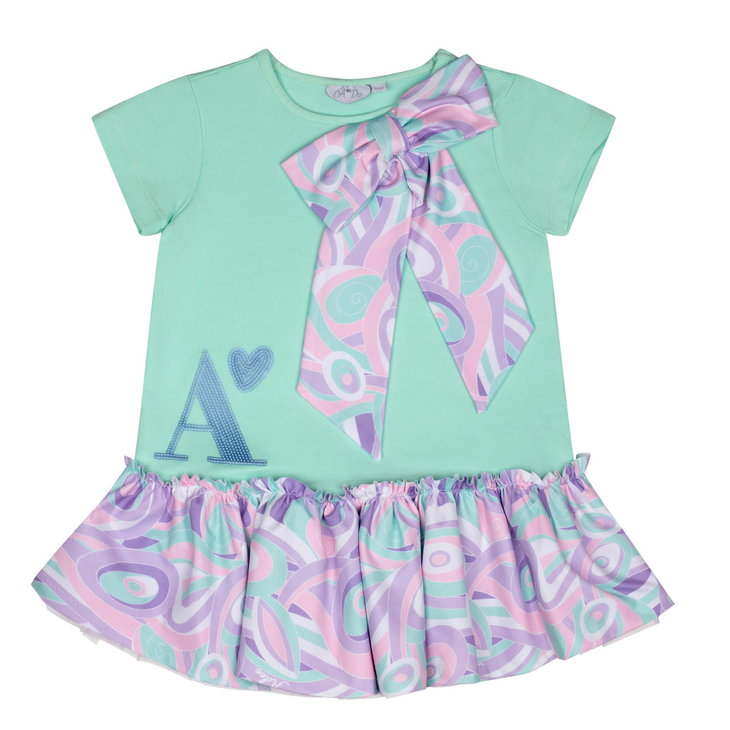 A'Dee, Dress, A'Dee - Lilac pastel print and mint dress, Norah