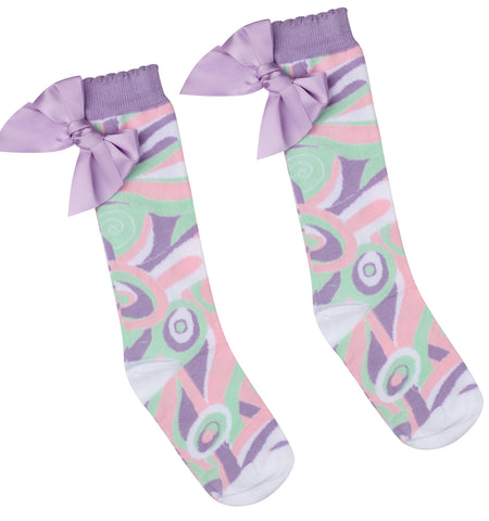 A'Dee, Socks, A'Dee - Lilac pastel patterned socks,