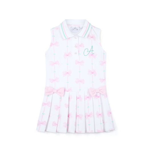 A’Dee - Bow and stripe print tennis dress