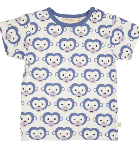 Pigeon Organics, T-shirts, Pigeon Organics - Soft Jersey short sleeved T-shirt, monkey print