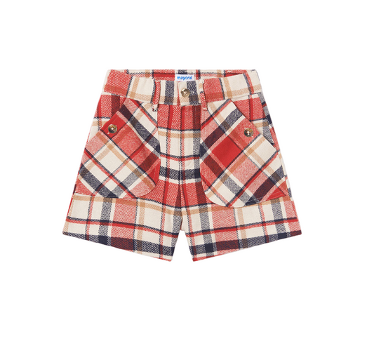 Mayoral, shorts, Mayoral - Checked Shorts, Red