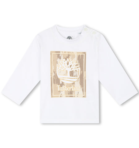 Timberland, T-shirts, Timberland - Boys LS Camo T-Shirt, White