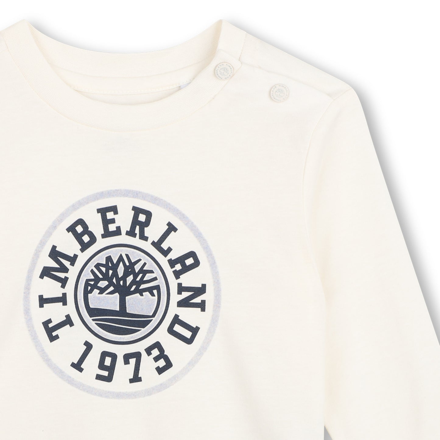 Timberland - Cream long sleeved T-Shirt with front print