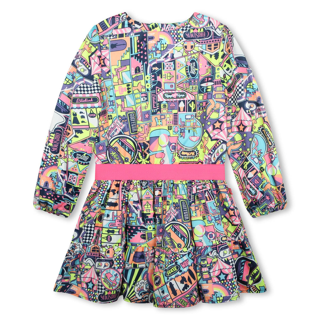 Billieblush, dresses, Billieblush - Multicoloured Patterned L/S Dress