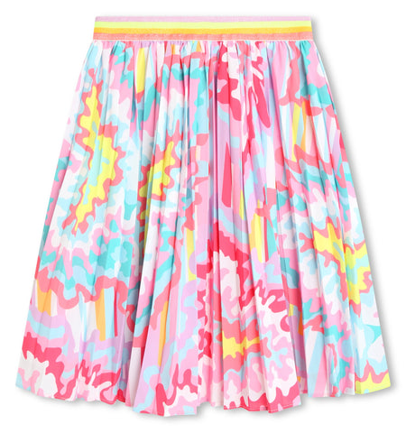Billieblush, Skirts, Let your little girl twirl in style with the Billieblush Pleated Skirt! Featuring a beautiful multicoloured design and flowy pleats, this skirt is perfect for any fun-loving girl. She'll feel confident and stylish, making it a must-have in her wardrobe. Get yours today and watch her shine!  Multi coloured pleated skirt  Elasticated waistband   U20138/Z41  100% polyester   Machine washable 30*