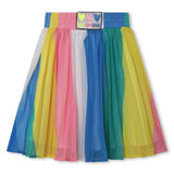 Billieblush, Skirts, "Bring a pop of color to your little girl's wardrobe with the Billieblush Pleated Skirt. Featuring bold block colors, this floaty skirt is perfect for adding a touch of fun and playfulness to any outfit. Its pleated design adds texture and movement, making it a must-have for every stylish and adventurous girl."  Multicoloured pleated skirt  Elasticated waistband  Ref: U20349/10P  100% Polyester    Machine washable 30*