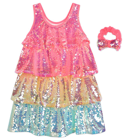 Billieblush, dresses, Billieblush - Tiered Sequin dress, Happy Birthday, U20365