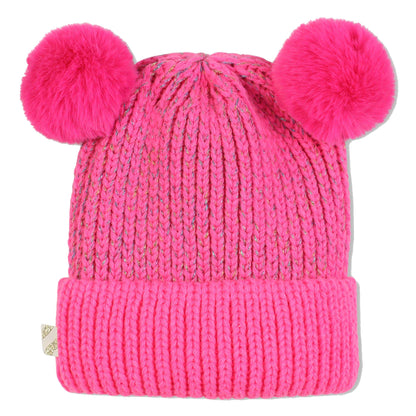 Billieblush - Pink Pull on double bobble hat