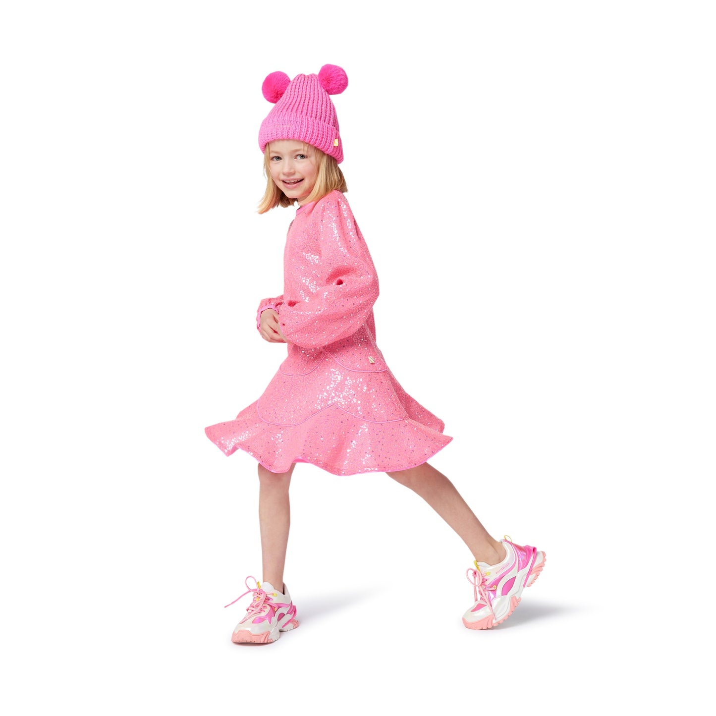 Billieblush - Pink Pull on double bobble hat