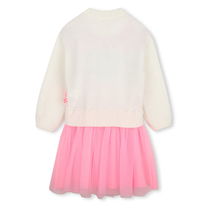 Billieblush - Knit and tule heart design dress